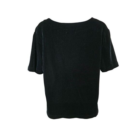 Dana Buchman Black Velvet Short-Sleeve Womens Top XL Polyester/Spandex - Picture 3 of 5